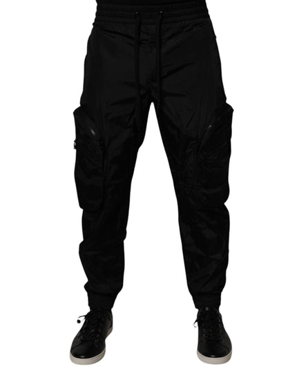 Dolce & Gabbana Black Nylon Cargo Jogger Men Sweatpants Pants