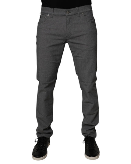 Dolce & Gabbana Gray Cotton Stretch Skinny Denim Jeans