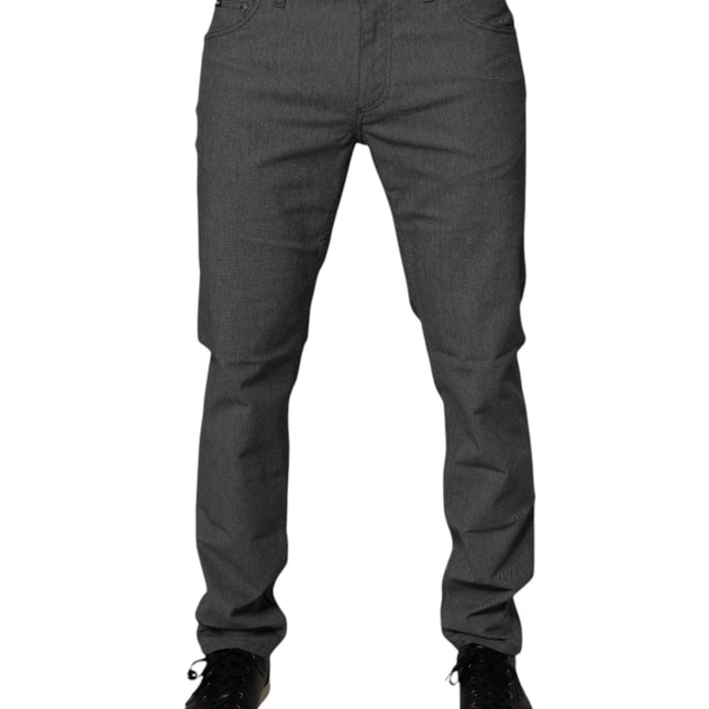 Dolce & Gabbana Gray Cotton Stretch Skinny Denim Jeans