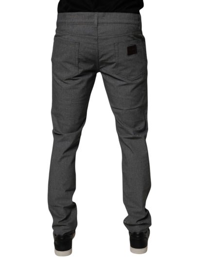 Dolce & Gabbana Gray Cotton Stretch Skinny Denim Jeans