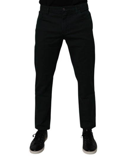 Dolce & Gabbana Dark Green Cotton Loose Men Denim Jeans
