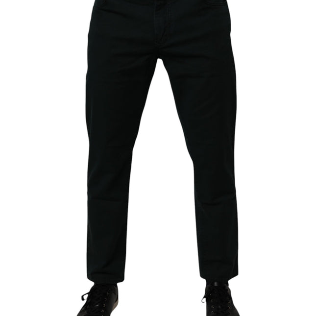 Dolce & Gabbana Dark Green Cotton Loose Men Denim Jeans