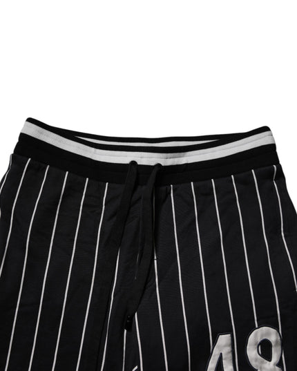 Dolce & Gabbana Black White Stripes Jogger Sweatpants Pants