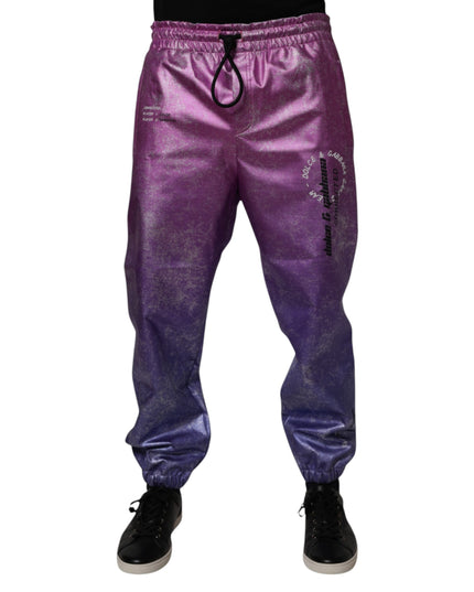 Dolce & Gabbana Pink Purple Two Tone Jogger Sweatpants Pants