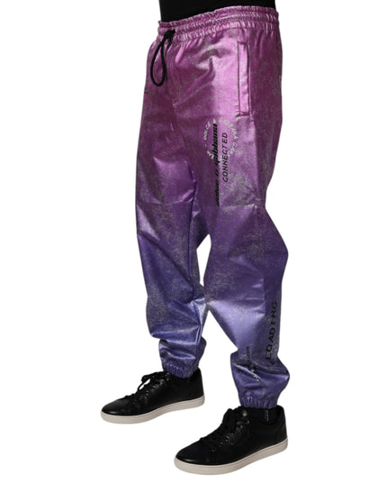 Dolce & Gabbana Pink Purple Two Tone Jogger Sweatpants Pants