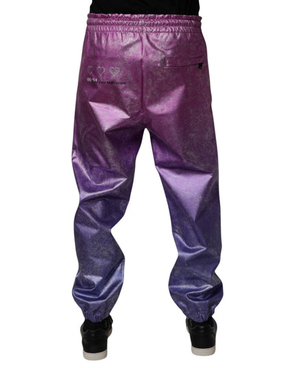 Dolce & Gabbana Pink Purple Two Tone Jogger Sweatpants Pants