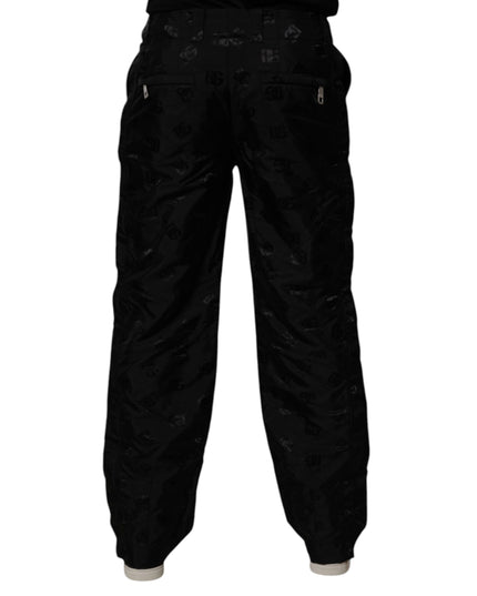 Dolce & Gabbana Black Logo Monogram Straight Pants
