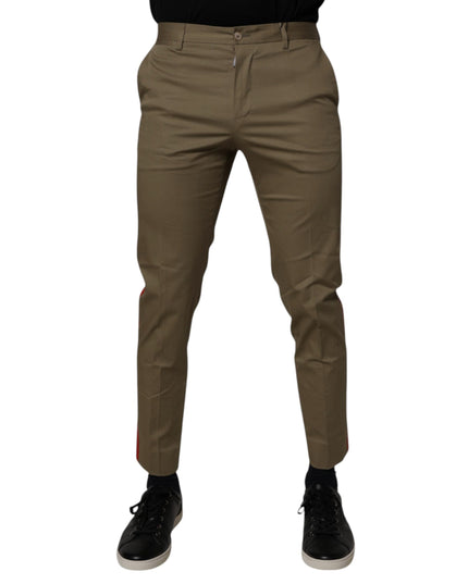 Dolce & Gabbana Dark Khaki Cotton Tapered Pants