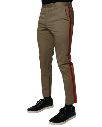 Dolce & Gabbana Dark Khaki Cotton Tapered Pants