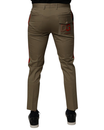 Dolce & Gabbana Dark Khaki Cotton Tapered Pants