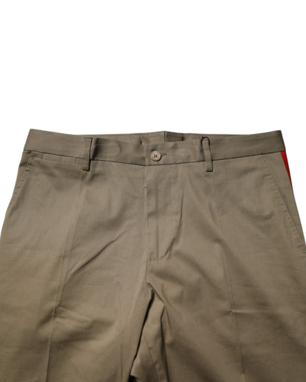 Dolce & Gabbana Dark Khaki Cotton Tapered Pants