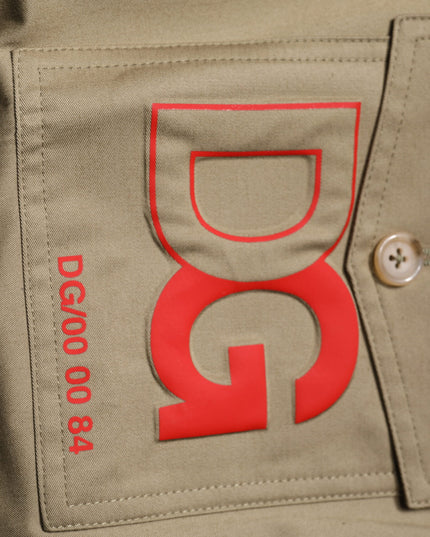 Dolce & Gabbana Dark Khaki Cotton Tapered Pants