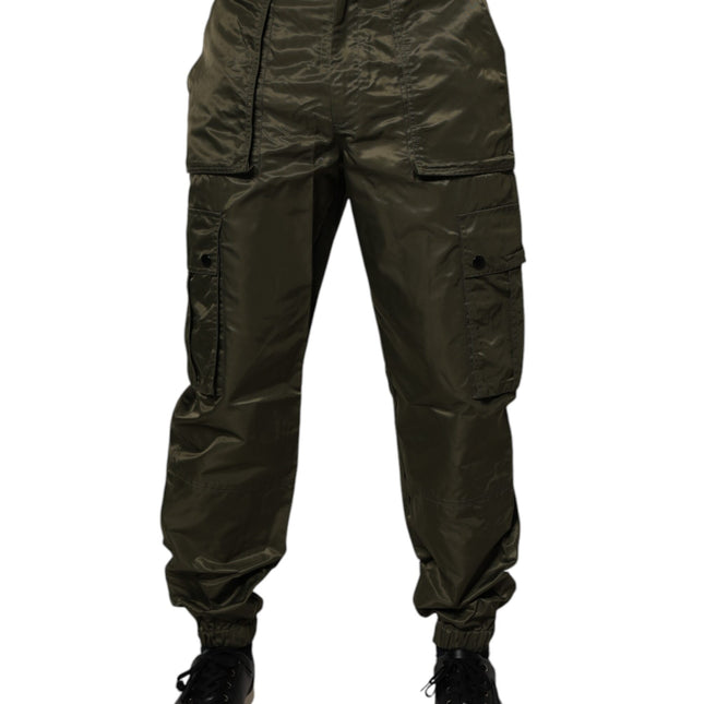Dolce & Gabbana Dark Green Nylon Cargo Pants
