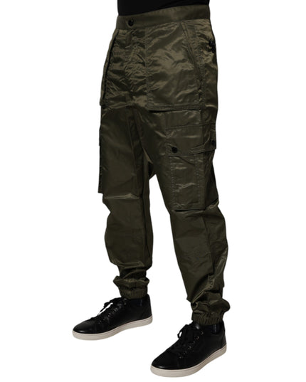 Dolce & Gabbana Dark Green Nylon Cargo Pants
