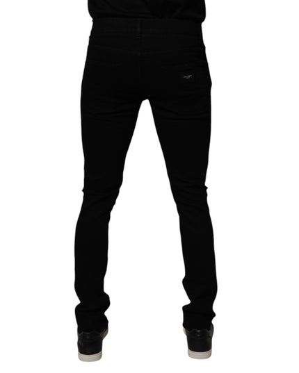 Dolce & Gabbana Black Cotton Stretch Skinny Men Denim Jeans