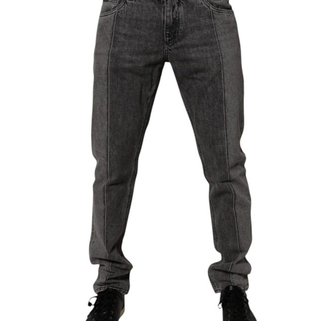 Dolce & Gabbana Two Tone Gray Cotton Denim Jeans