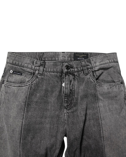 Dolce & Gabbana Two Tone Gray Cotton Denim Jeans