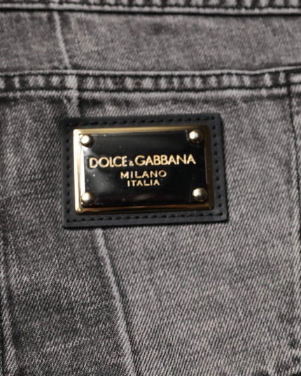 Dolce & Gabbana Two Tone Gray Cotton Denim Jeans