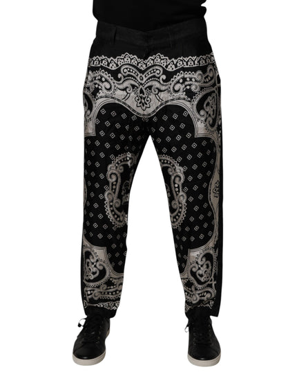 Dolce & Gabbana Black Bandana Cotton Skinny Denim Jeans