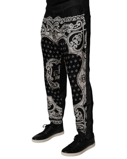 Dolce & Gabbana Black Bandana Cotton Skinny Denim Jeans