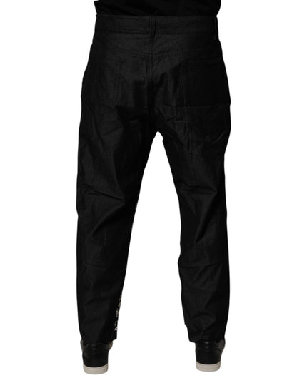 Dolce & Gabbana Black Bandana Cotton Skinny Denim Jeans