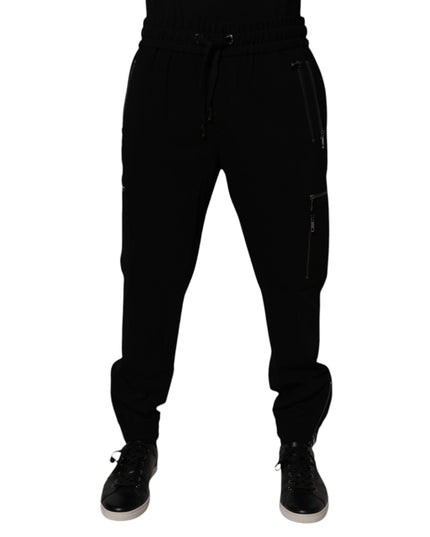 Dolce & Gabbana Black Wool Stretch Jogger Pants