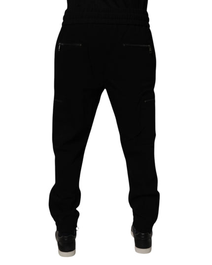 Dolce & Gabbana Black Wool Stretch Jogger Pants