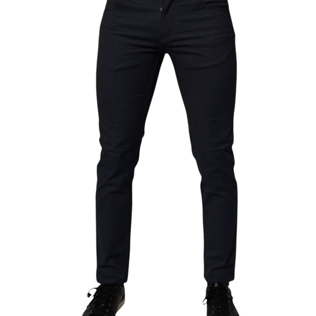 Dolce & Gabbana Dark Blue Cotton Stretch Skinny Denim Jeans