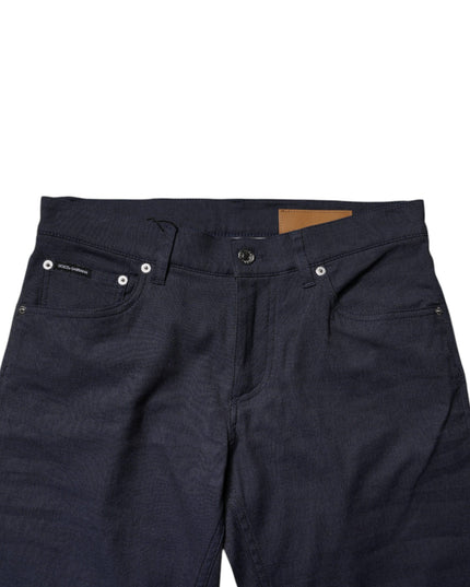 Dolce & Gabbana Dark Blue Cotton Stretch Skinny Denim Jeans