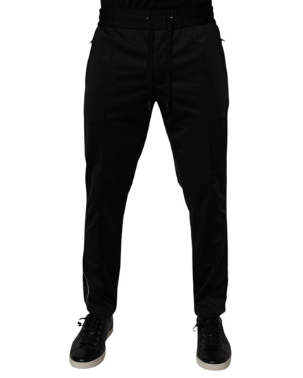 Dolce & Gabbana Black Polyester Men Jogger Sweatpants Pants