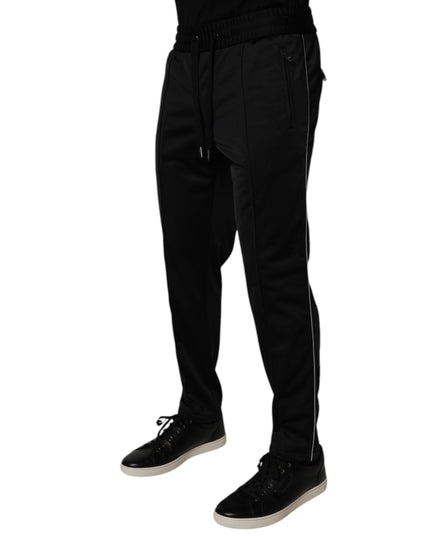 Dolce & Gabbana Black Polyester Men Jogger Sweatpants Pants