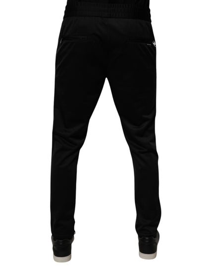Dolce & Gabbana Black Polyester Men Jogger Sweatpants Pants