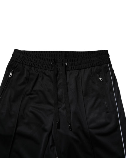 Dolce & Gabbana Black Polyester Men Jogger Sweatpants Pants