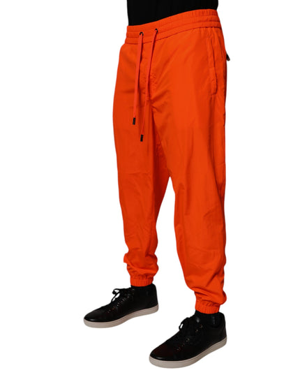 Dolce & Gabbana Orange Polyester Men Jogger Sweatpants Pants