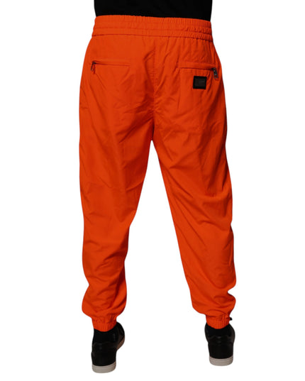 Dolce & Gabbana Orange Polyester Men Jogger Sweatpants Pants