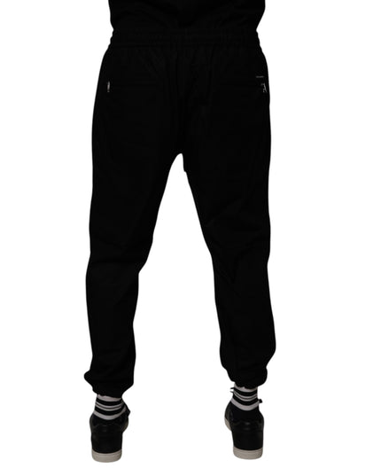 Dolce & Gabbana Black Cotton Men Jogger Sweatpants Pants
