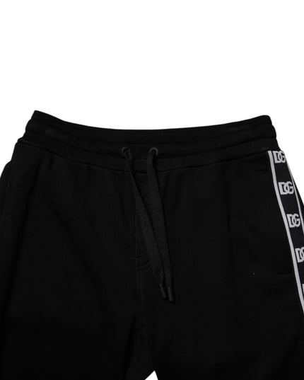 Dolce & Gabbana Black Cotton Blend Cropped Sweatpants Pants