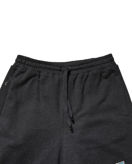 Dolce & Gabbana Dark Gray Cotton Layered Straight Sweatpants Pants