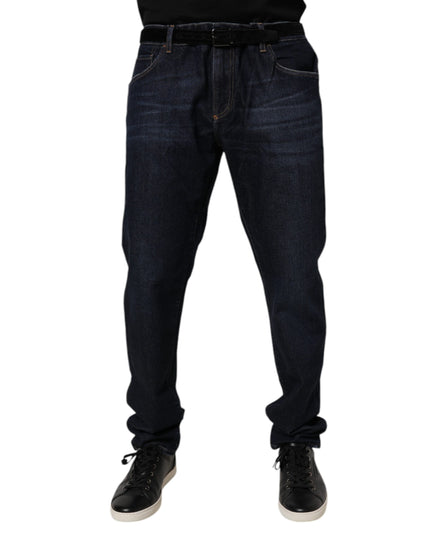 Dolce & Gabbana Dark Blue Cotton Stretch Skinny Denim Jeans
