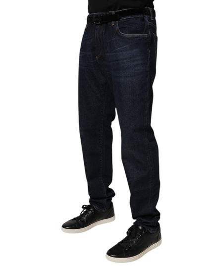 Dolce & Gabbana Dark Blue Cotton Stretch Skinny Denim Jeans