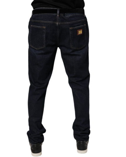 Dolce & Gabbana Dark Blue Cotton Stretch Skinny Denim Jeans