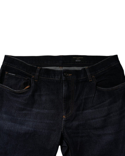 Dolce & Gabbana Dark Blue Cotton Stretch Skinny Denim Jeans