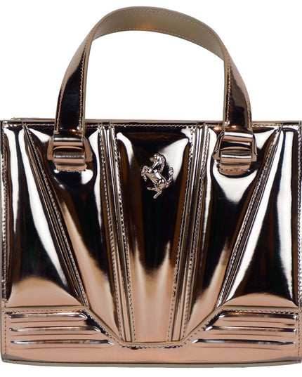 Ferrari Gray Leather Handbag