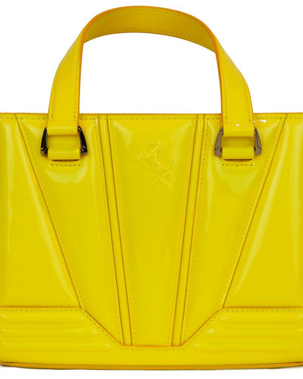 Ferrari Yellow Leather Handbag