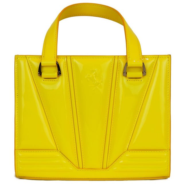 Ferrari Yellow Leather Handbag