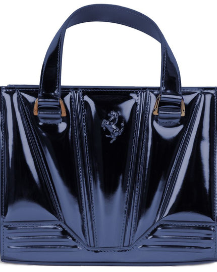 Ferrari Blue Leather Handbag