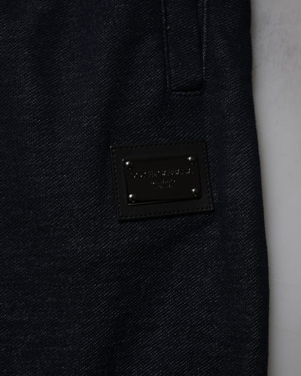 Dolce & Gabbana Black Jacquard Cotton Jogger Sweatpants Pants