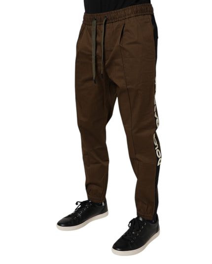 Dolce & Gabbana Brown Cotton Stretch Jogger Sweatpants Pants