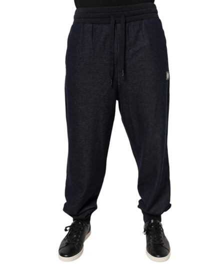 Dolce & Gabbana Black Jacquard Jogger Men Sweatpants Pants