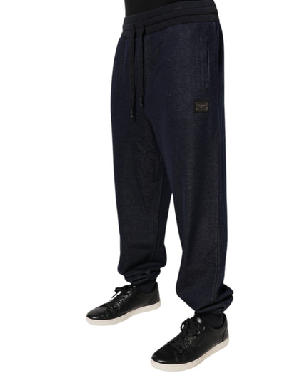 Dolce & Gabbana Black Jacquard Jogger Men Sweatpants Pants